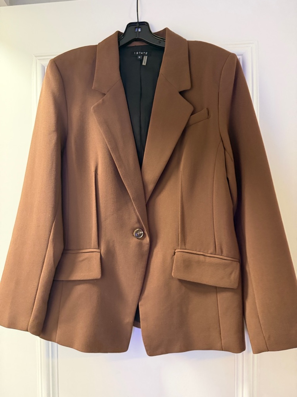 1. State Brown Single-Button Tailored Blazer